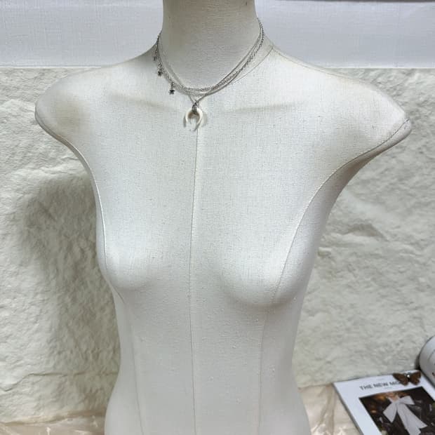 빈티지 달 오각별 레이어드  초커 목걸이