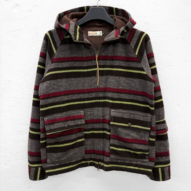 ku usa 스트라이프 울 후드집업