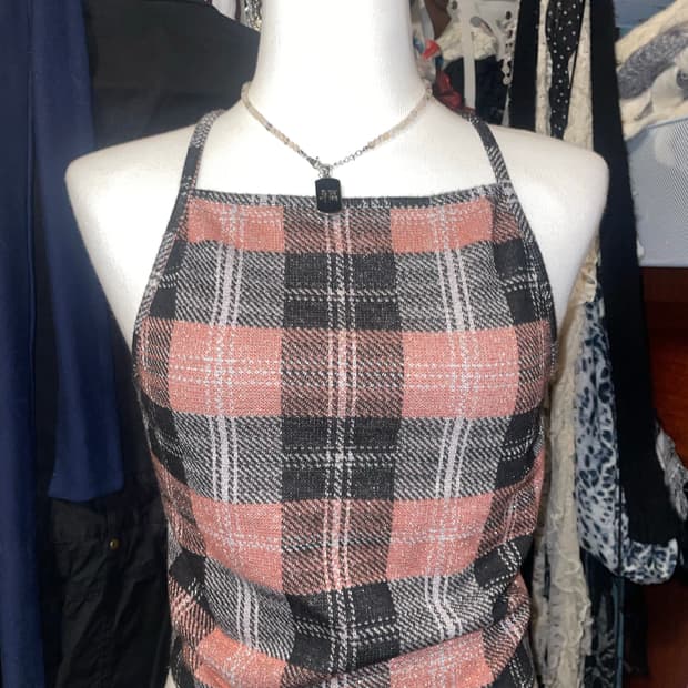 글리터 체크 탑