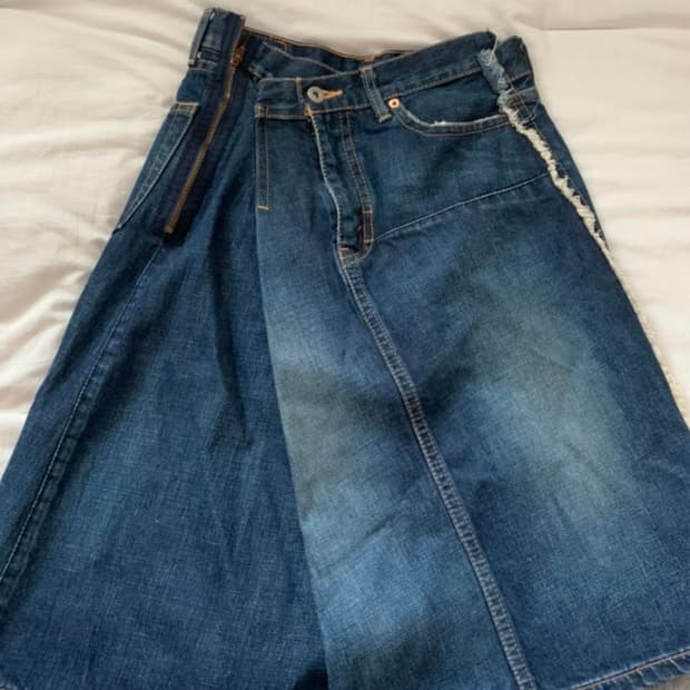 Junya Watanabe 데님 비대칭 스커트