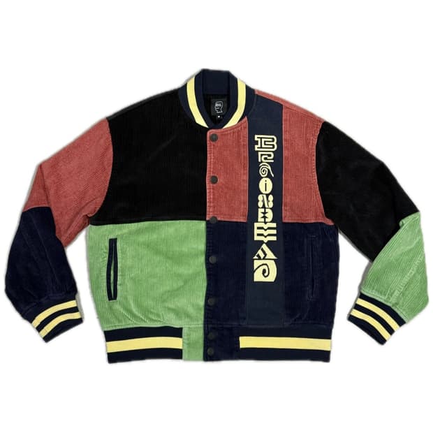 2021 브레인데드 멀티 칼러 코듀로이 스타디움 바시티 봄버 자켓