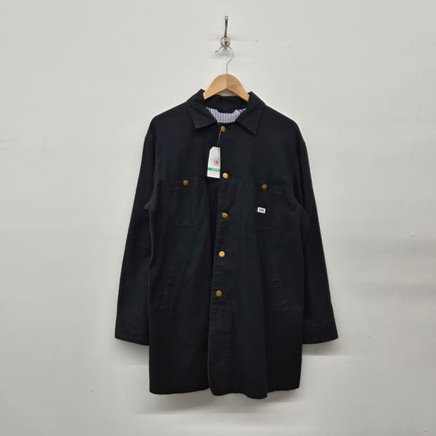 Lee 블랙 코튼 버튼업 셔츠 코트 남성 M