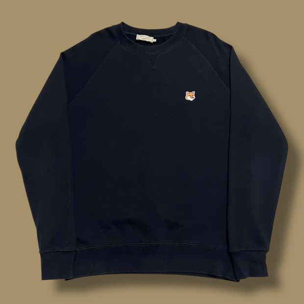 Maison Kitsune 폭스헤드 패치 블랙 맨투맨