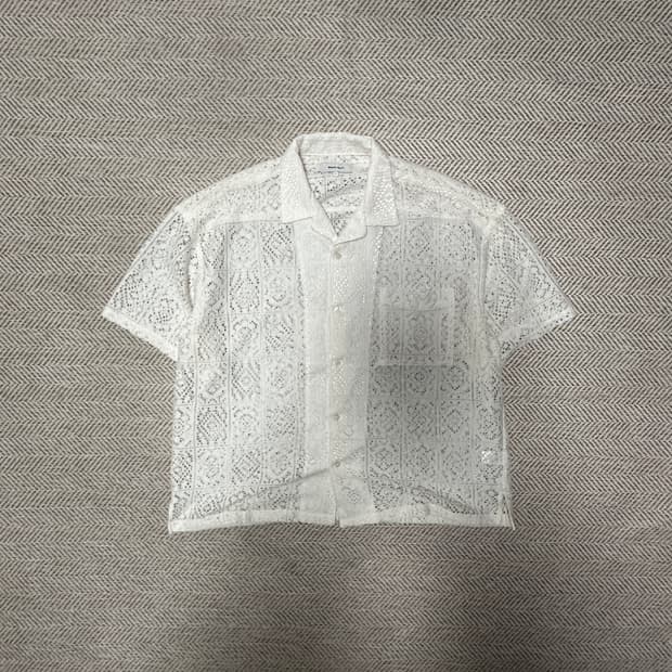 MONO-MART crochet knit shirt