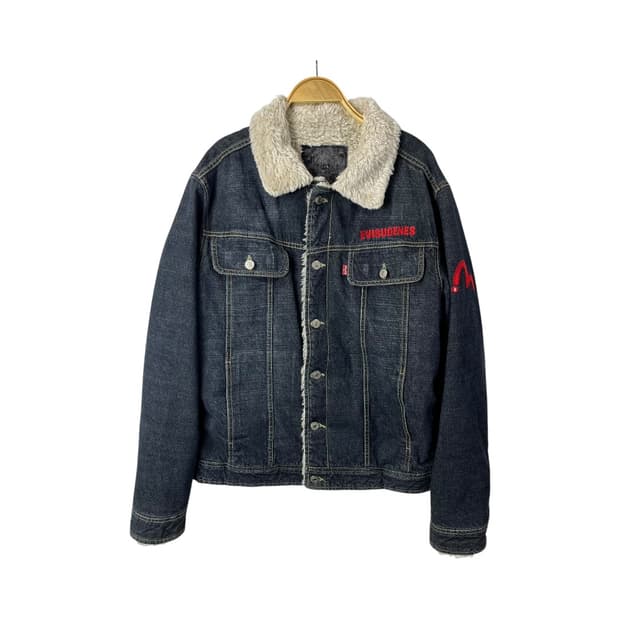 [Evisu] 에비수 로고 쉐르파 데님자켓