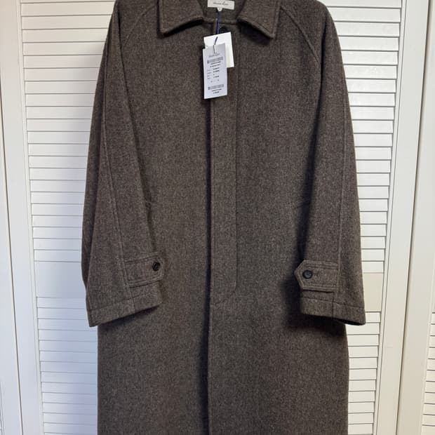 스티븐알란 발마칸 헤링본 트윌 코트 브라운 M 새제품