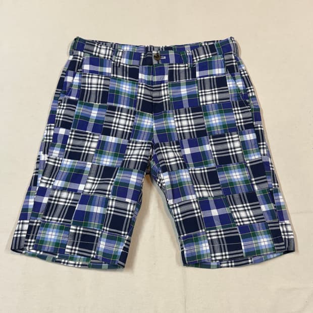34inch) 브룩스 브라더스 체크 패치워크 면바지 반바지