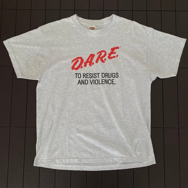 (XL) 90s 빈티지 DARE 티셔츠 그레이