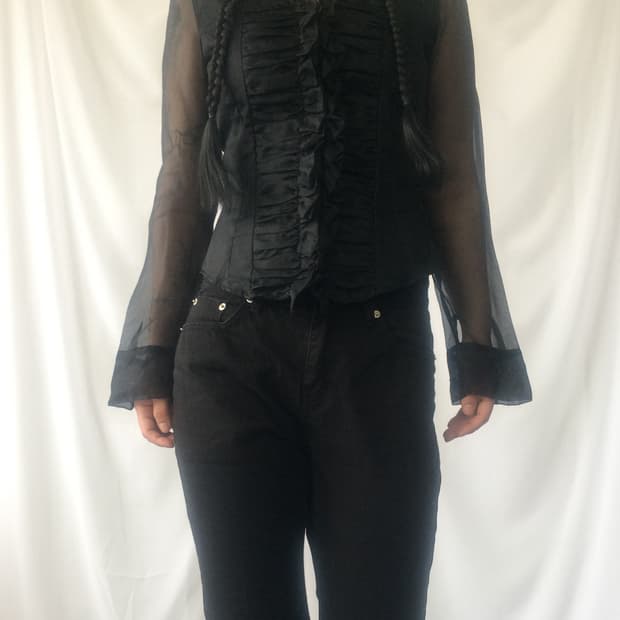 Naracamicie pleats organza shirt
