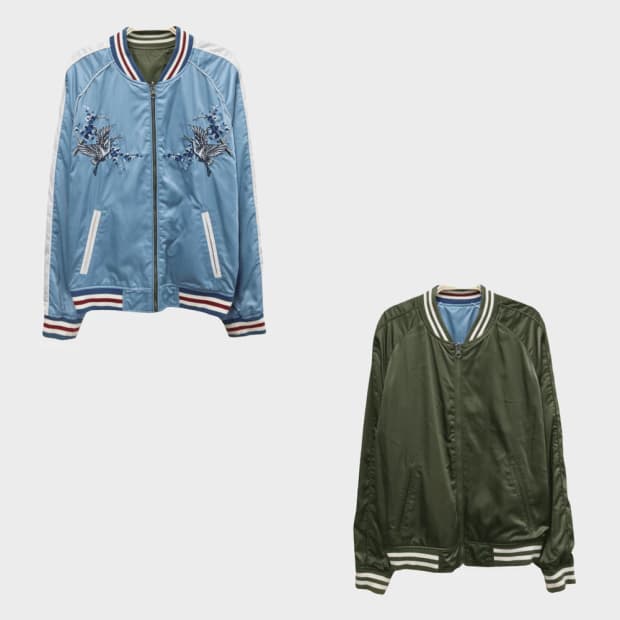 리버서블 자수 항공 점퍼 61283