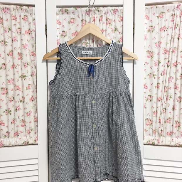 빈티지 모리걸 네이비 리본 블라우스