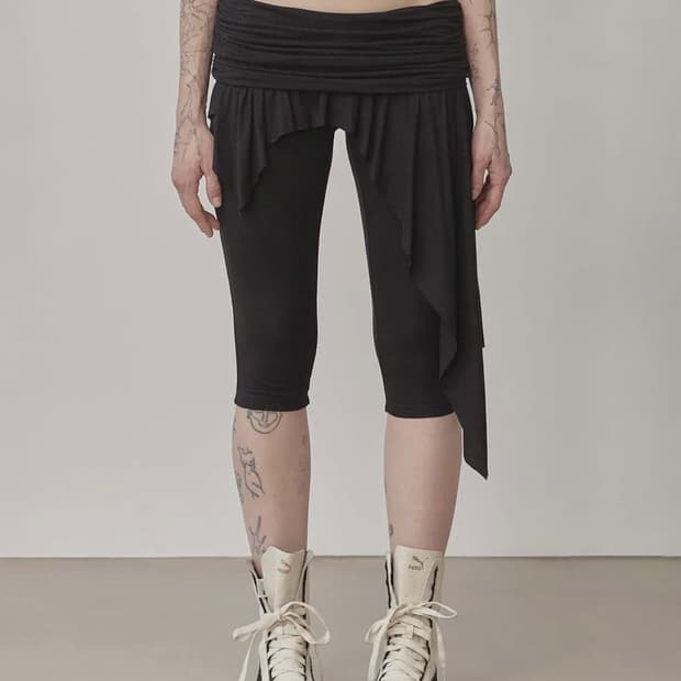 스컬프터 Asymmetric Skirt Leggings 카프리 레깅스