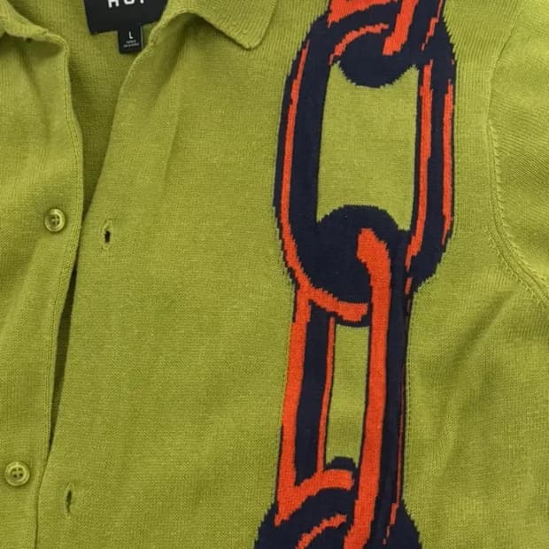 Huf 체인 반팔 니트