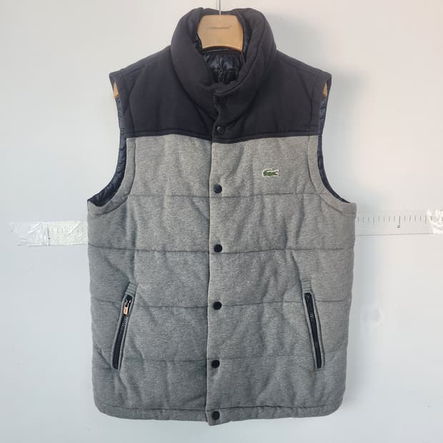 라코스테 패딩 조끼 그레이 블랙