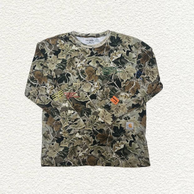 칼하트 WIP x 헤론프레스톤 카모 긴팔티 S
