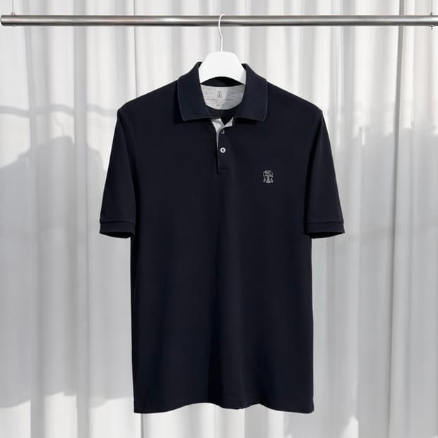 A+ / XXL (110) 브루넬로 쿠치넬리 로고 코튼 카라티