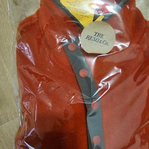 더레스큐 25fw 플리스 후리스 오렌지 XL 새상품 TheResQ