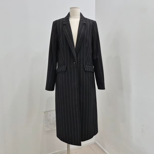 BANANA REPUBLIC 여성 스트라이프 롱 코트