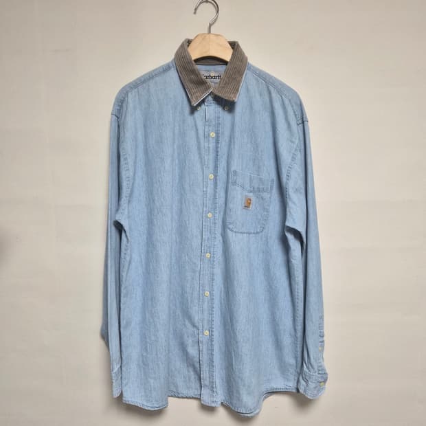 칼하트Carhartt 카라 배색 데님 셔츠 L - S235