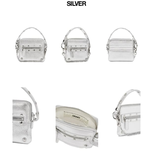 다이닛 스터드 크로스 체인 지갑 가방(실버)