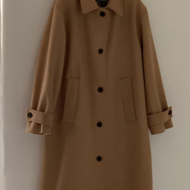 베이지 울 코트