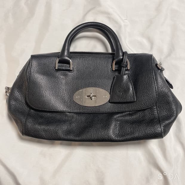 멀버리 블랙 레더 토트겸 크로스백