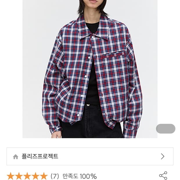 플리즈 프로젝트 STRING CHECK SHIRT