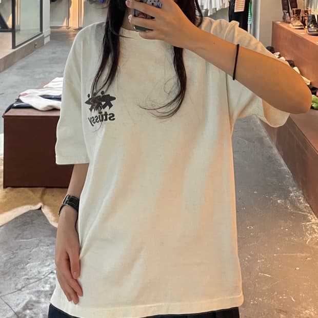 스투시 서프워크 화이트 반팔 H116