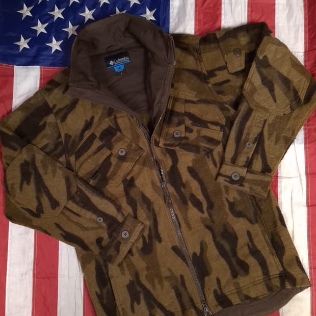 오리지날 컬럼비아 PHG 울 카모 자켓