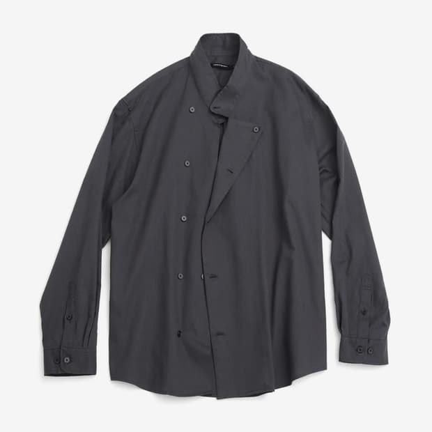 해칭룸 더블 셔츠 자카드 차콜