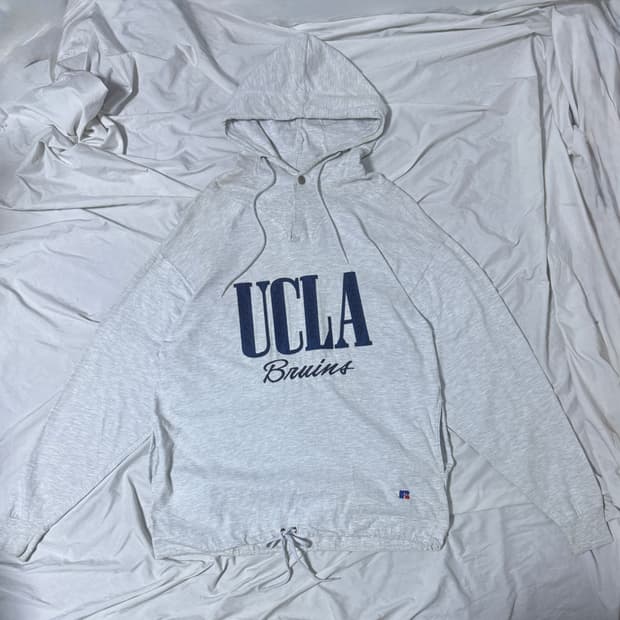 90s usa 러셀 하이 코튼 스냅 버튼 후드티