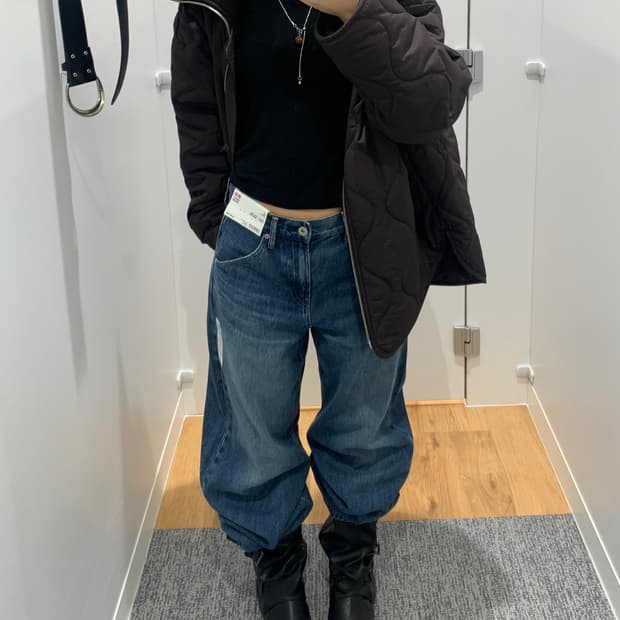 Cos 하이넥 퀼팅 패딩