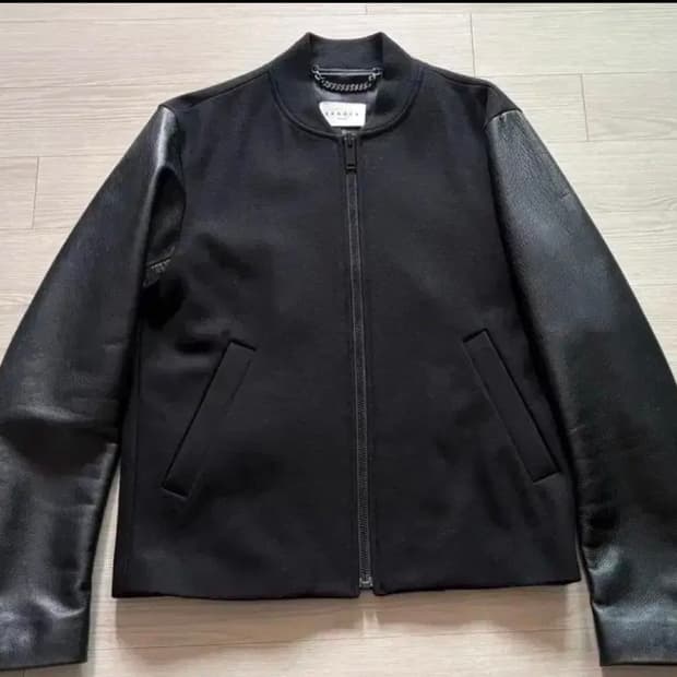 정품 Sandro leather sleeve Jacket