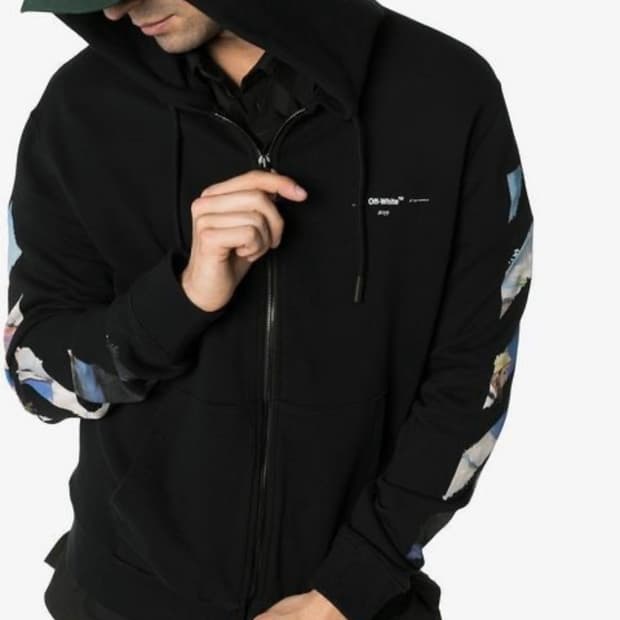 오프화이트 모네 유화 애로우 후드집업 ㅡ 95사이즈