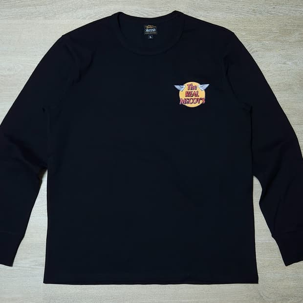 리얼맥코이 로고 롱슬리브 L 블랙