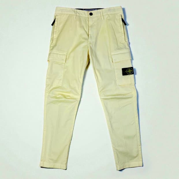 스톤아일랜드 코튼 가먼트 다잉 카고 팬츠 피스타치오 32사이즈