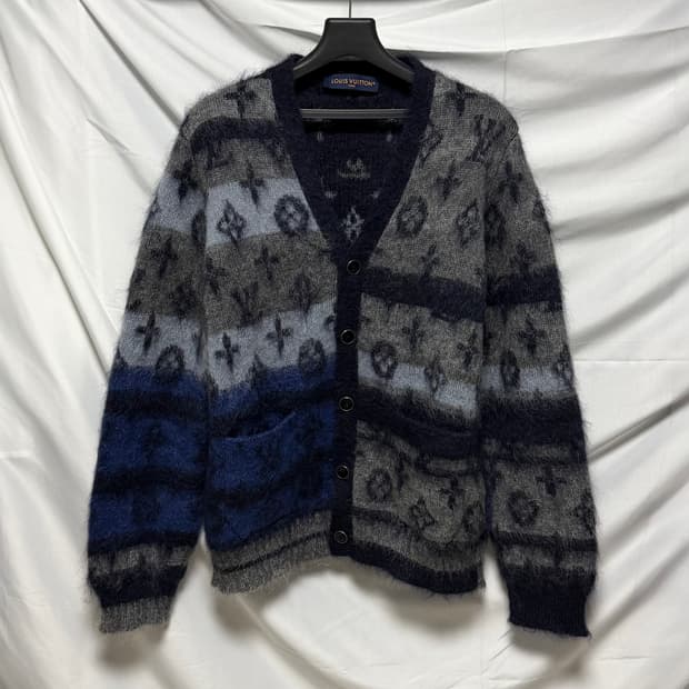 [S+급/L] 25SS 루이비통 모노그램 모헤어 가디건 블랙