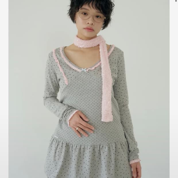 샤키리  스태리 레이스 셔링 드레스 (메란지)