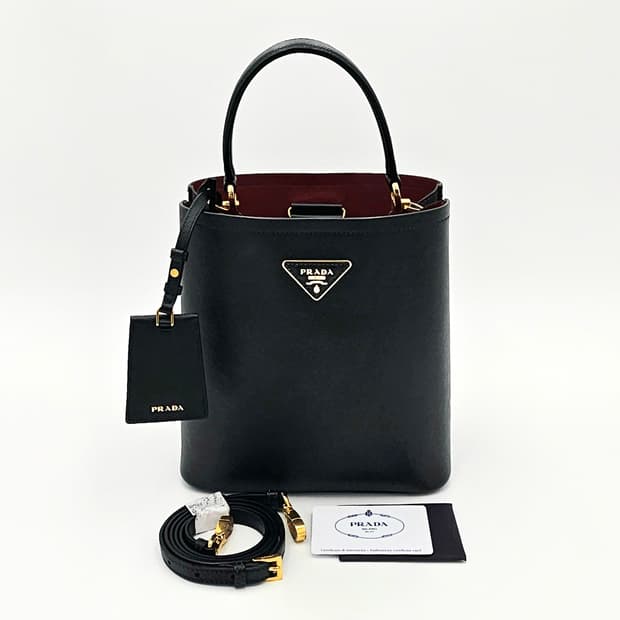 프라다 사피아노 파니에 미듐 버킷백