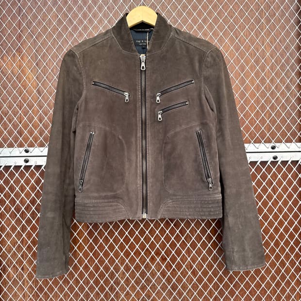 rag&bone 래그앤본 양가죽 지퍼 디테일 스웨이드 바이커 자켓 2