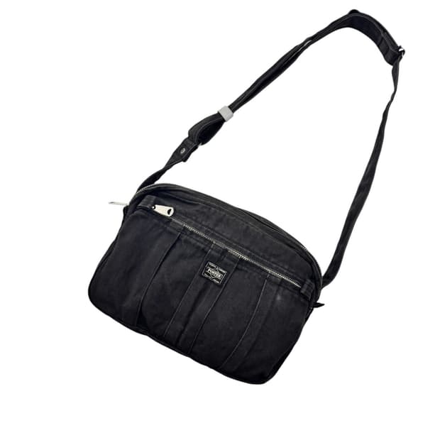 포터 페이지 헤링본 숄더백 블랙