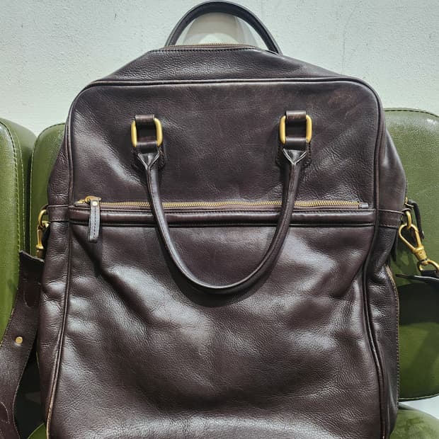 타임 브라운 가죽 서류 가방