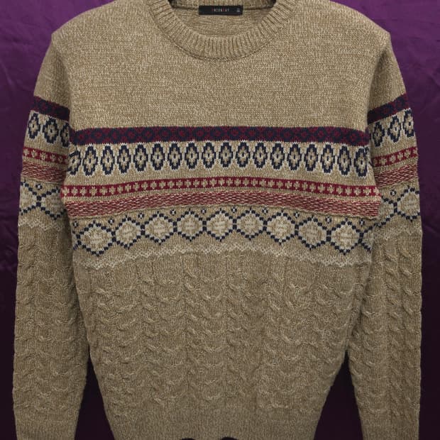 유니온베이 페어아일패턴 니트 스웨터 100