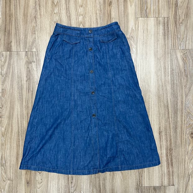 BCBG A라인 미디 데님 스커트 28