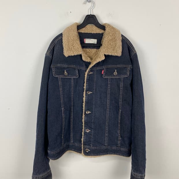 리바이스 레드탭 양털 쉐르파 트러커 데님 자켓 L