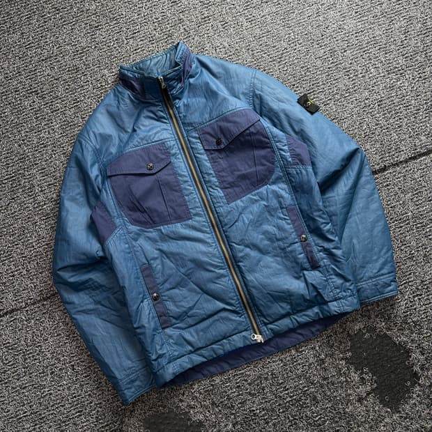 00s 스톤 아일랜드 나일론 메탈 윈드브레이커 블루종 자켓 3527