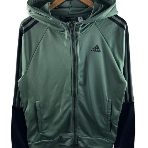 아디다스 그린블랙 폴리 후드집업2522