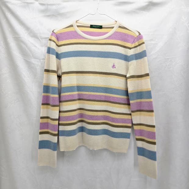 빈폴 여성 스트라이프 긴팔 모 니트