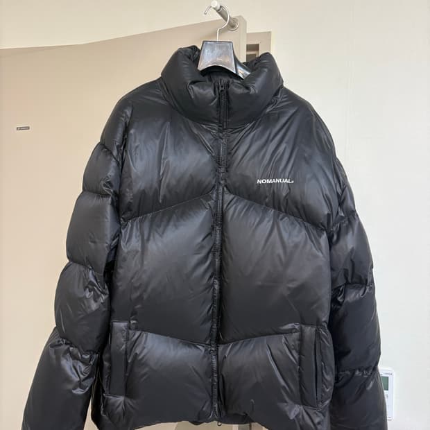 노매뉴얼 덕다운 글로시 패딩 블랙(XL)