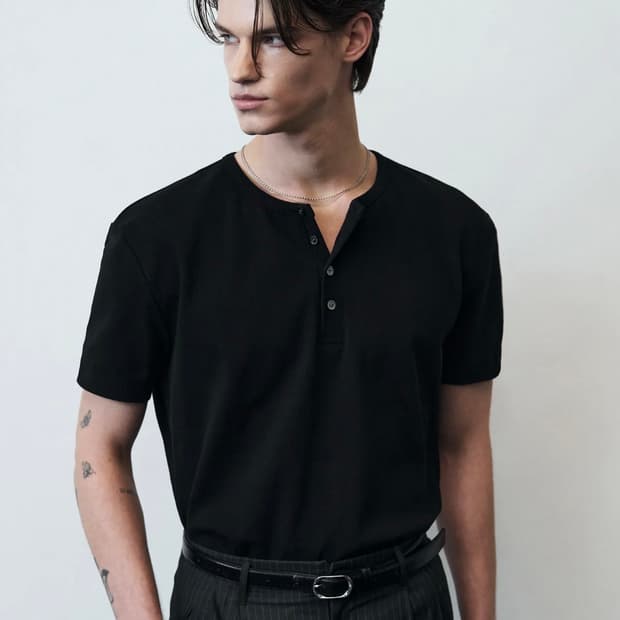 블레이어 인텐스 헤비립 헨리 넥 티셔츠 [BLACK]